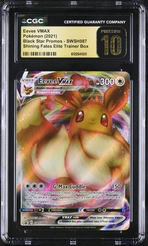 CGC 10 Eevee Vmax Swsh087 Shining Fates Elite Trainer Box Pokemon Pristine