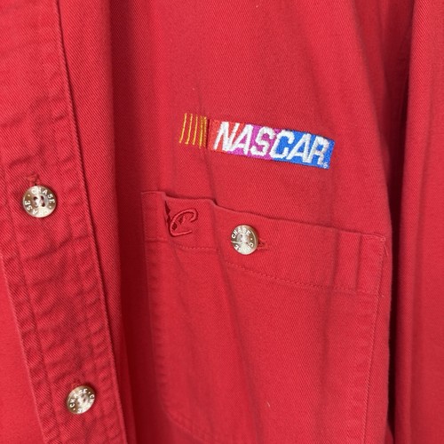 Vintage 90s Nascar Racing Chase Authentic Long Sleeve Button Up Red Shirt XL - Picture 7 of 17