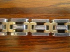 Man's Men's Two Tone Stainless Steel Panel Bracelet with Crystal Stones — photo 2