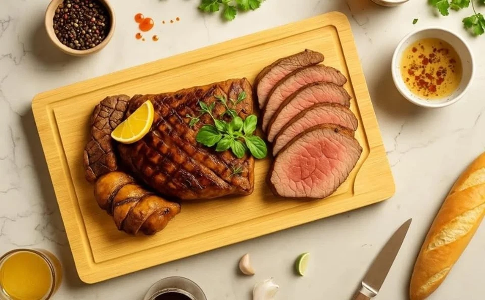 Organic Bamboo Cutting Board Set of 3, Eco-Friendly Dual-Sided Boards with Juice - Image 2 of 4