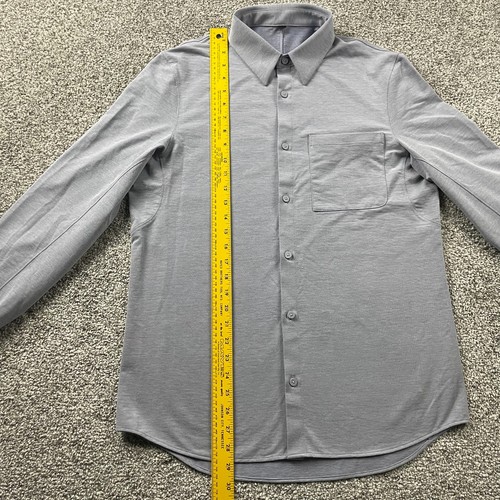 Lululemon Shirt Men Medium Gray Button Performance Vented One Thing At A Time - Picture 7 of 14
