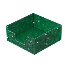 Acrylic Sticky Notes Holder, 3x3" Sticky Pads Dispenser Glitter, Green
