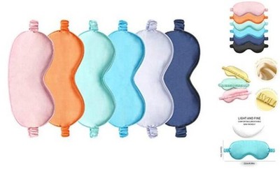 Silk Satin Eye Mask Color Assorted 6-Pack Smooth Sleeping Mask Eye Satin_6pcs
