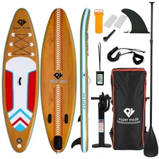 Inflatable Stand Up Paddle Board 10' 6"x 32"x 6" with Premium SUP Accessories...