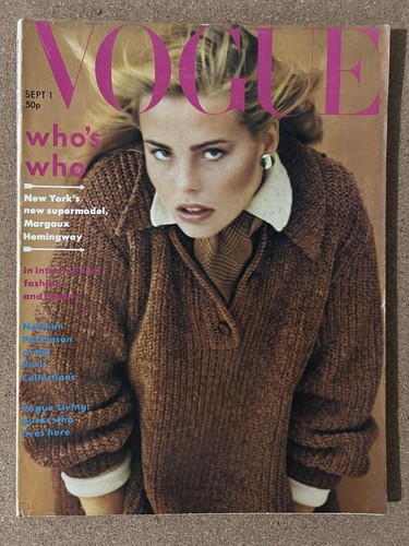 VOGUE UK Magazine Margaux Hemingway September 1st 1975 Vintage British Fashion