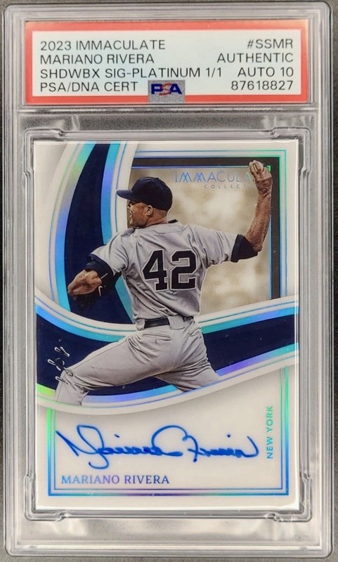 2023 Immaculate Mariano Rivera Shadow box Platinum Auto 1/1 PSA 10 Auto Grade NY