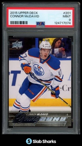 2015 UPPER DECK #201 CONNOR MCDAVID YOUNG GUNS ROOKIE RC MINT PSA 9