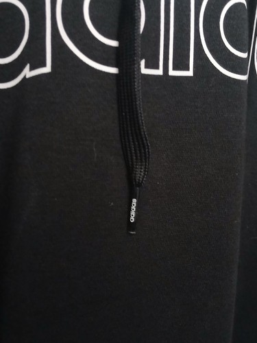 Adidas Hoodie XXL 2XL Schwarz RAR Grafik Logo Fleece Top Gebrauchter Zustand - Bild 3 von 7