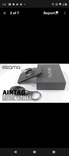 Elzama Slim Metal Card Holder Wallet With Keychain Airtag Pockets & Cash Strap - Picture 2 of 7