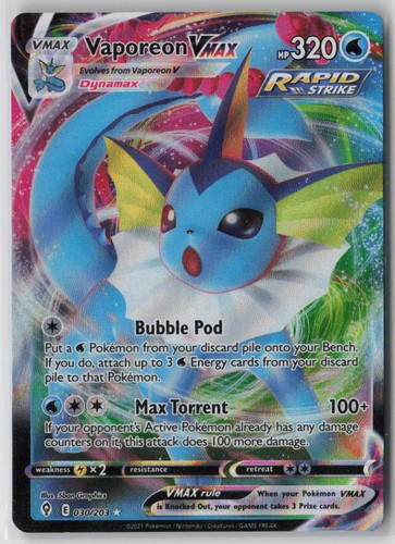 Vaporeon VMAX 030/203 Holo VMAX Rare Evolving Skies Holo Near Mint