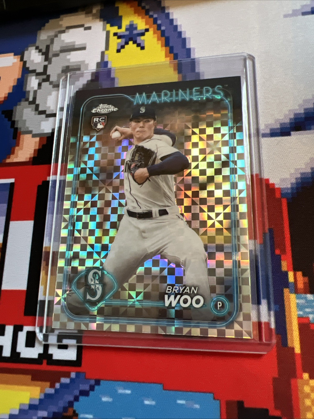 2024 Topps Chrome Xfractor Bryan Woo Seattle Mariners #172 RC Rookie