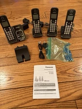 Cordless Phone System 4 Handset Link2Cell Bluetooth  KX-TGD664M