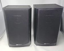 BIC America DV62si Bookshelf Speakers Pair Black Tested Working