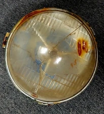 Vintage Dodge Ford GM Street Hot Rat Rod 7" Tri Bar Black Dot Headlight