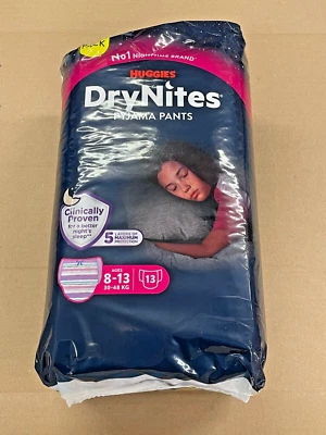 4 x Packs of Huggies DryNites Pyjama Pants for Girls Ages 8-13