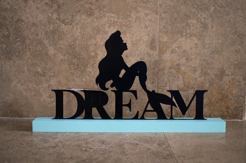 Disney Princess Ariel little mermaid dream metal statue figure silhouette sign - Picture 1 of 6