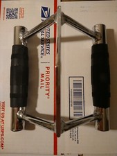 RUBBER Grip LAT Pulldown Cable Machine Attachment Double D V Handle Back Row Bar