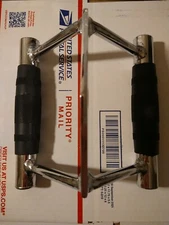 RUBBER Grip LAT Pulldown Cable Machine Attachment Double D V Handle Back Row Bar