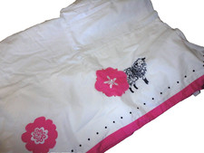 POTTERY BARN SADIE LAMB PINK BLACK FLORAL APPLIQUED CRIB SKIRT NURSERY BABY