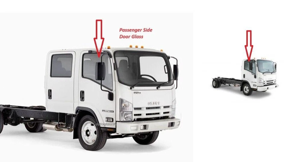Fits 2008-2023 Isuzu NPR NQR NRR ELF Cabover Right Side Front Door Glass Window Foto 2 de 2
