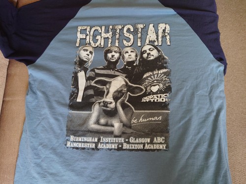 Fightstar T-shirt Be Human Blue And Black UK Size Medium - Picture 10 of 11