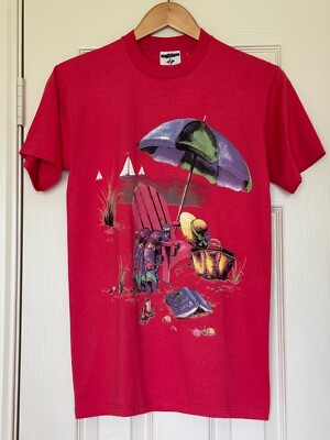 NWT Jerzees Activewear Multicolor Women's Size S Beach Vacation Graphic T-Shirt