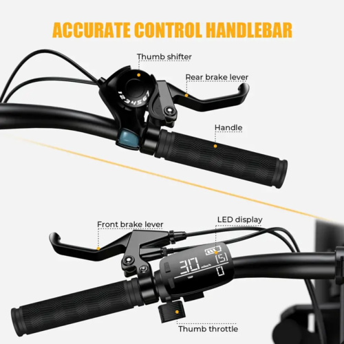 Electric Bike for Adult 30MPH 40Miles Foldable Ebike 1100W Mountain E-Bicycle - Picture 19 of 22