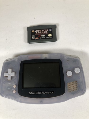 Nintendo Game Boy Advance Console System Clear Glacier Back Battery Cover Broken
