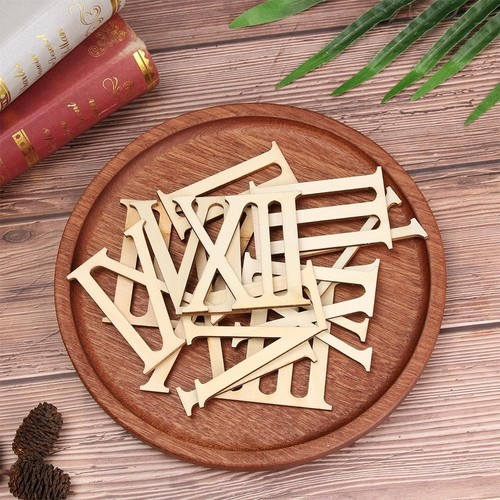 Clocks Laser Cut Craft Pieces Roman Numerals Clock Accessories Wooden Wood Chip - Picture 7 of 9