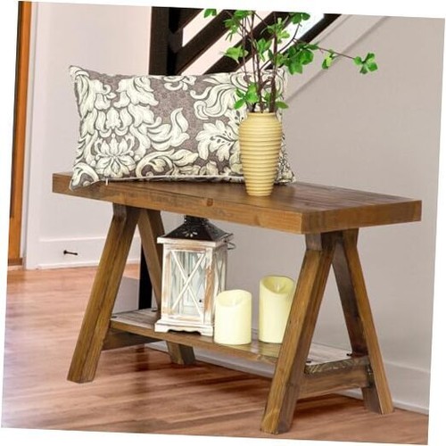 Farmhouse Wood Bench,Rustic Indoor Storage Bench for Entryway, 30" wood bench
