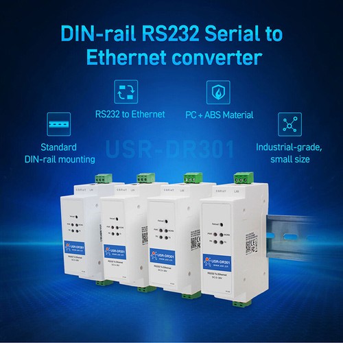 USRIOT USR-DR301 Din-Rail RS232 Serial Ethernet Converter Ethernet Serial Server - Picture 5 of 5