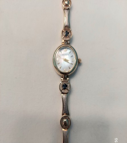 Orologio Waltham donna bellissimo tono oro e argento con zaffiri blu/spinello - Foto 11 di 16