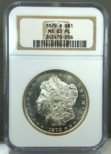 1879-S U.S. $1 Morgan Silver Dollar NGC MS63 PL ~ Proof Like Coin