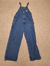 Carhartt Overalls Men's Vintage 90s Unlined Duck Bib Overalls 40 Denim