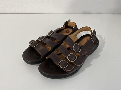 Clarks Unstructured Mocha Brown Casual Slide Shoes Sandals Women's Med 