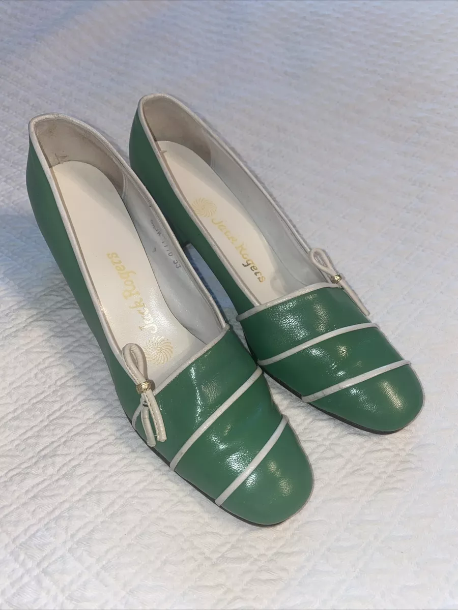 Green and white best sale pumps