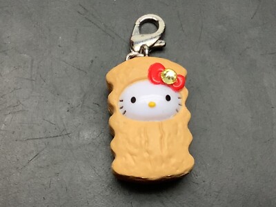 Hello Kitty Zipper Clip Charm w/ Swarovski Crystal. Bread, Biscuit, Cookie