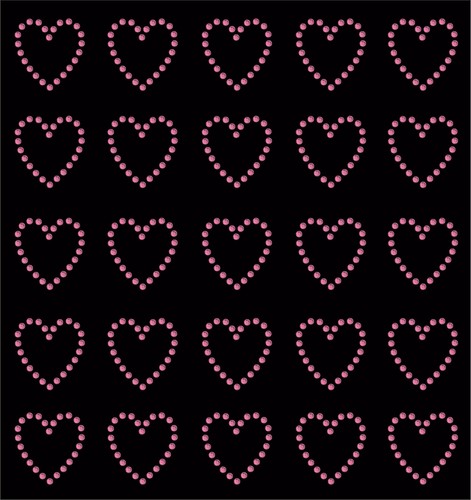 30 Rhinestone Hearts iron-on diamante diy transfer crystal stone bling applique - Picture 4 of 15