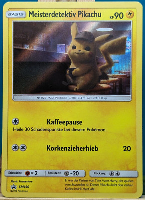POKEMON - Black Star Promo - Meisterdetektiv Pikachu - SM190 - HOLO - deutsch