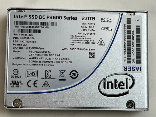 Intel SSD DC P3600 SSDPE2ME020T4 2TB PCI Express3.0 x4 2.5" U.2 NVMe MLC SSD - 第 2/8 張圖片