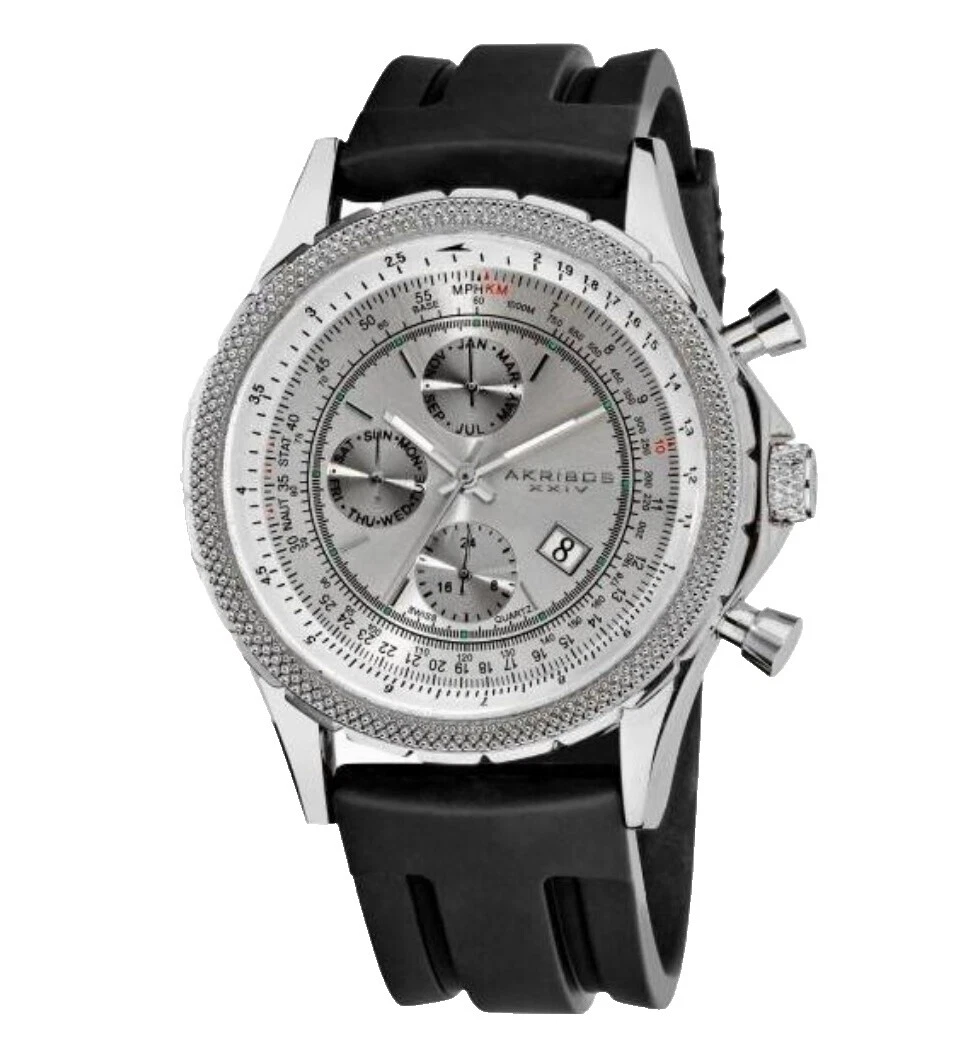 Akribos XXIV Quartz Rubber Band Wristwatches