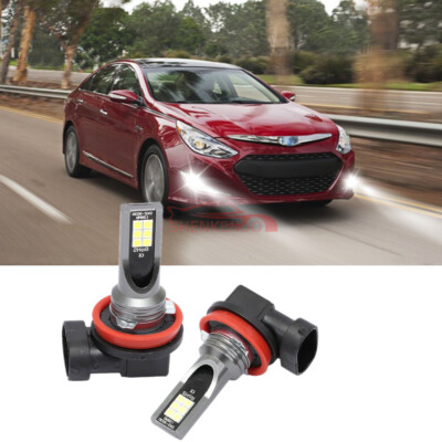 For Hyundai Sonata 2011-2015 COB LED Fog Light Conversion Kit 6500K White Bulbs