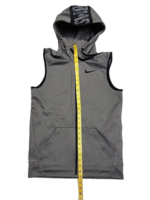Nike Swoosh Dri-Fit Heathered Gray Full-Zip Sleeve-Less