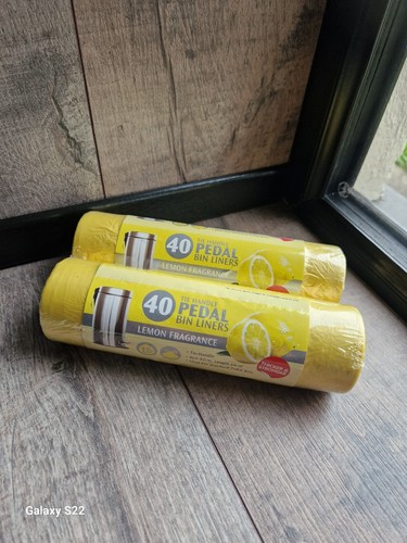 80 x fragrance tie handle pedal bin liners Rose or Lemon Thicker & Stronger - Picture 3 of 6