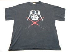 Vintage Y2K Star Wars Darth Vader T Shirt Men  s Size Large Light Sabers Black