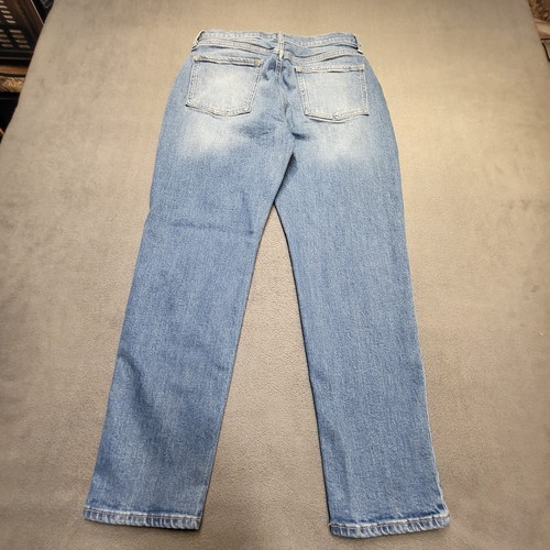 Old Navy Jeans Girls 18 Blue OG Straight Leg Button Fly Distressed Denim Stretch - Picture 10 of 11