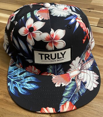 Truly Hard Seltzer SnapBack Hat Hawaiian Floral Tropical  display picture 3