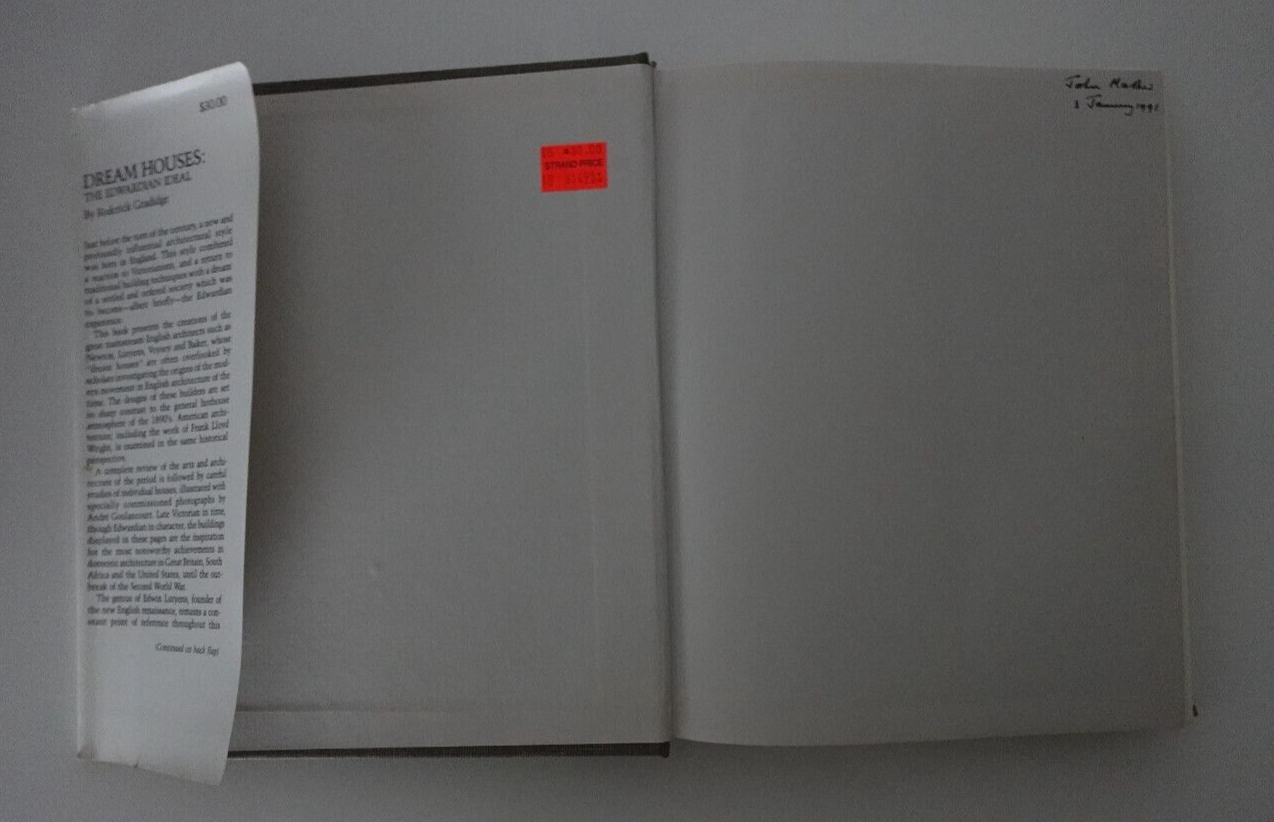 Dream Houses: The Edwardian Ideal by Roderick Gradidge Hardcover 1980 ...