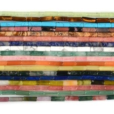 13mm Multi-color gemstone tube cylinder loose beads jewelry making DIY bead 16"