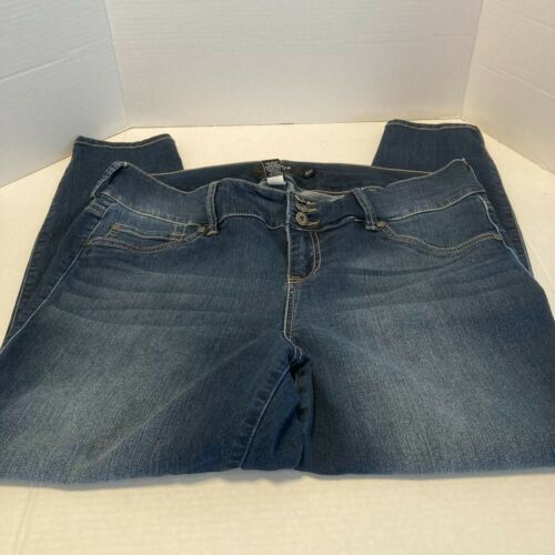 Jeans donna skinny Torrid Denim blu taglie forti 18S lavaggio scuro pantaloni alti - Foto 2 di 9